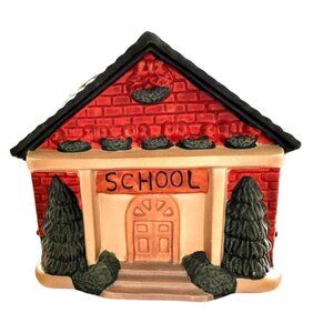 VTG Gift Collection Hand Painted Porcelain School Tea Light House New Christmas